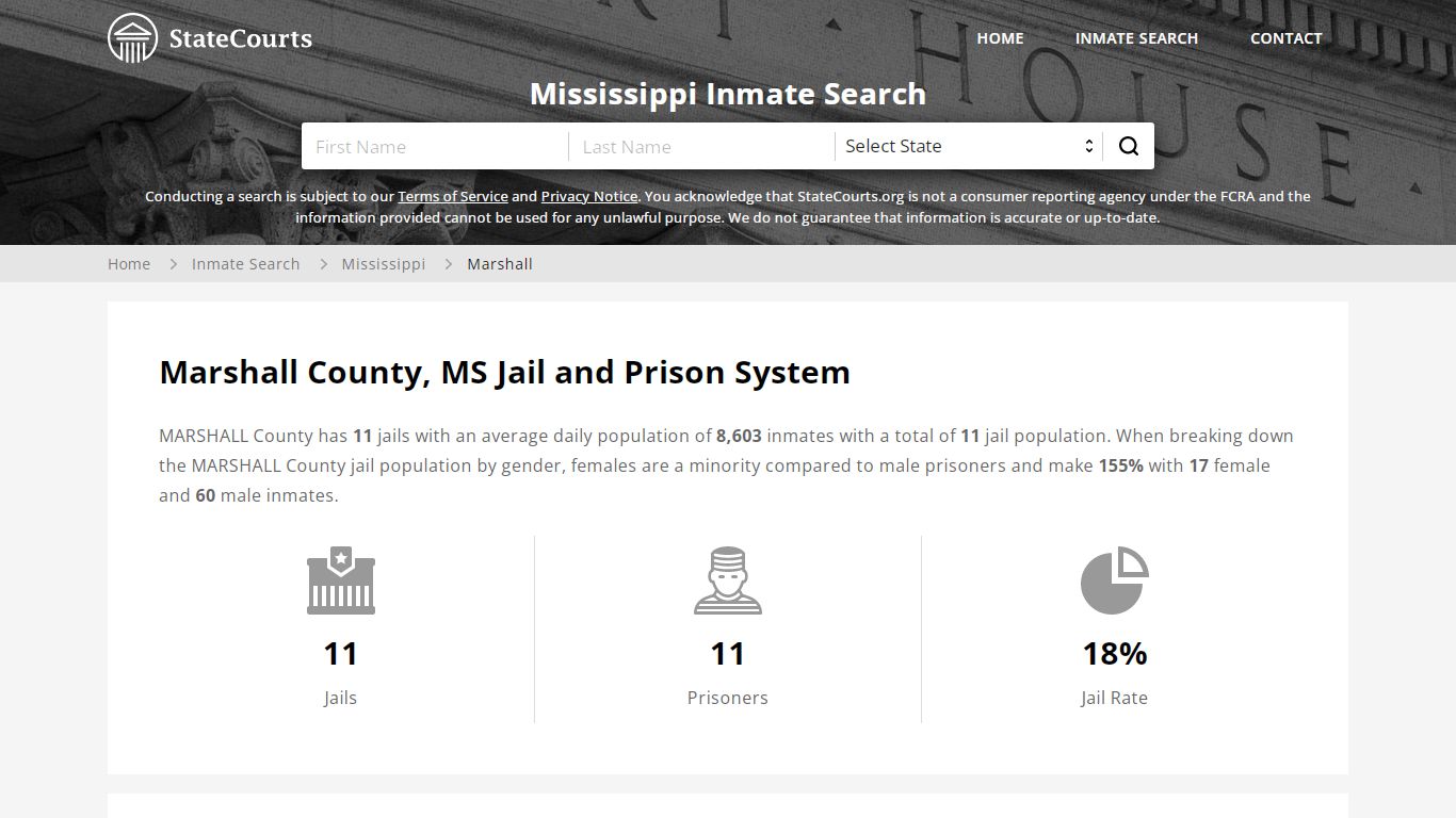 Marshall County, MS Inmate Search - StateCourts